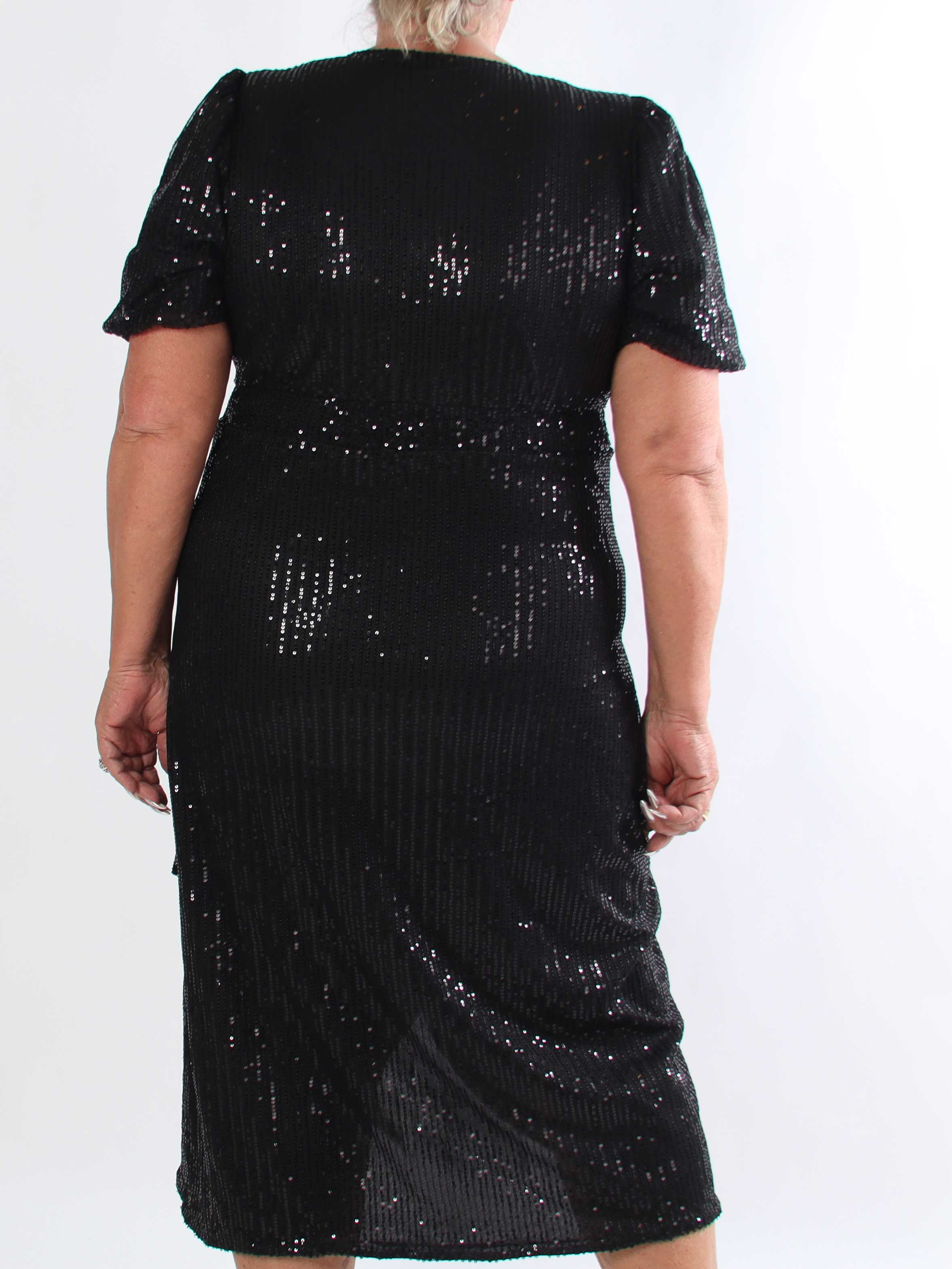 Primula Glitter - Plus size omlottklänning med paljetter